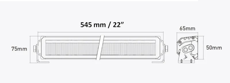 54.5 cm / 22 Инча 12V - 24V Висококачествен Led Bar Лед Бар Диоден Прожектор с бяла и оранжева габаритна светлина DRL мъгла 60W 8500LM - 5