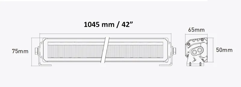 104.5 cm / 42 Инча 12V - 24V Висококачествен Led Bar Лед Бар Диоден Прожектор с бяла и оранжева габаритна светлина DRL мъгла 175W 16500LM - 8