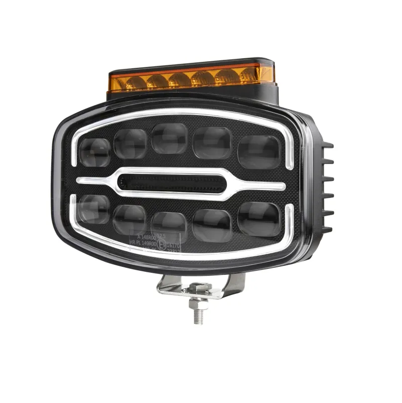 LED Халоген Фар 3 Функции DRL бяла/оранжева светлина с 360° аварийна лампа с 4 функции на премигане 12-24V за джип камион агротехника и др. - 11