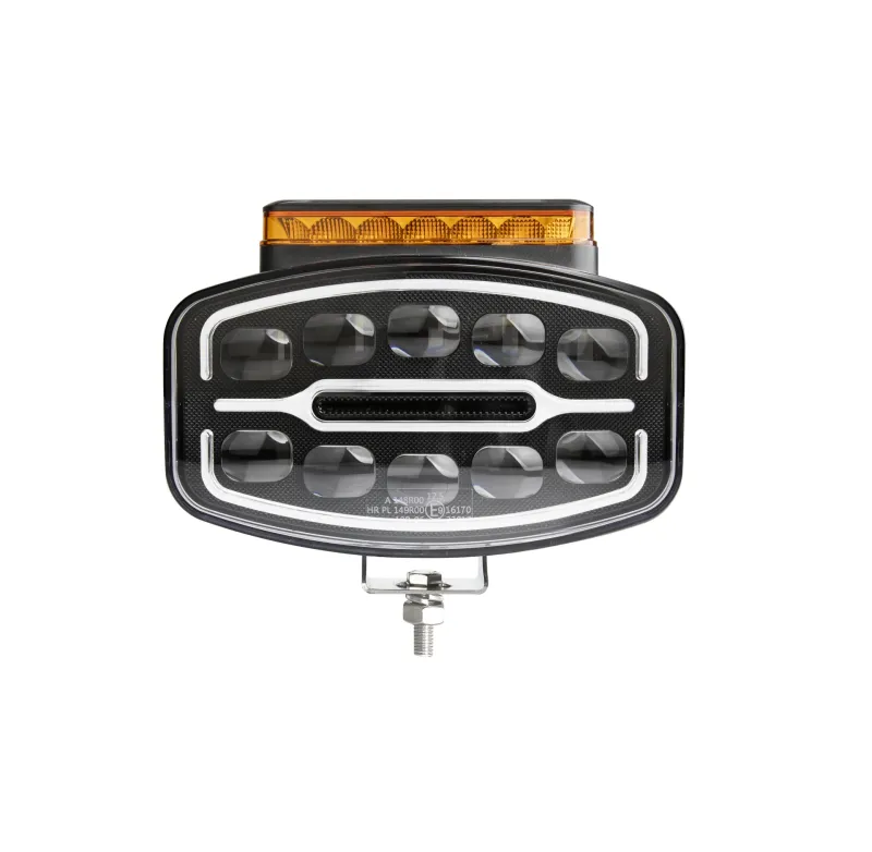 LED Халоген Фар 3 Функции DRL бяла/оранжева светлина с 360° аварийна лампа с 4 функции на премигане 12-24V за джип камион агротехника и др. - 8