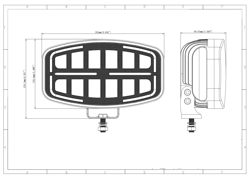 LED Халоген Фар DRL бяла/жълта светлина - 12-24V за джип, камион, агротехника и др. - 4
