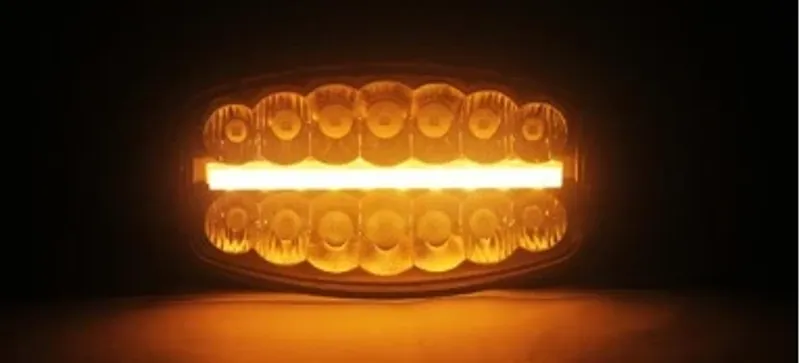 80W LED Лед Фар Халоген С Три Функции Неон ефект Бяло-Жълто/Оранжево Neon 24,5см x 13,9см 4100lm 12V - 24V E-Mark Подходящ За DAF MAN Scania Volvo Iveco и др. - 7
