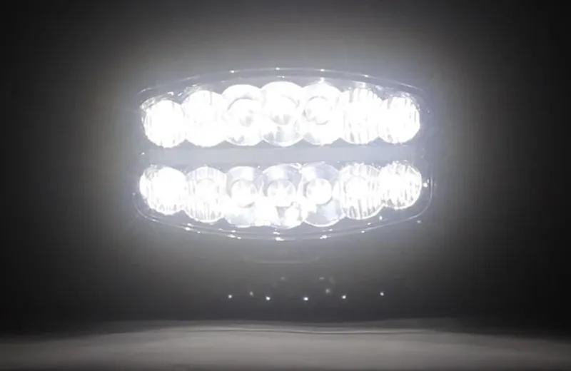 80W LED Лед Фар Халоген С Три Функции Неон ефект Бяло-Жълто/Оранжево Neon 24,5см x 13,9см 4100lm 12V - 24V E-Mark Подходящ За DAF MAN Scania Volvo Iveco и др. - 8