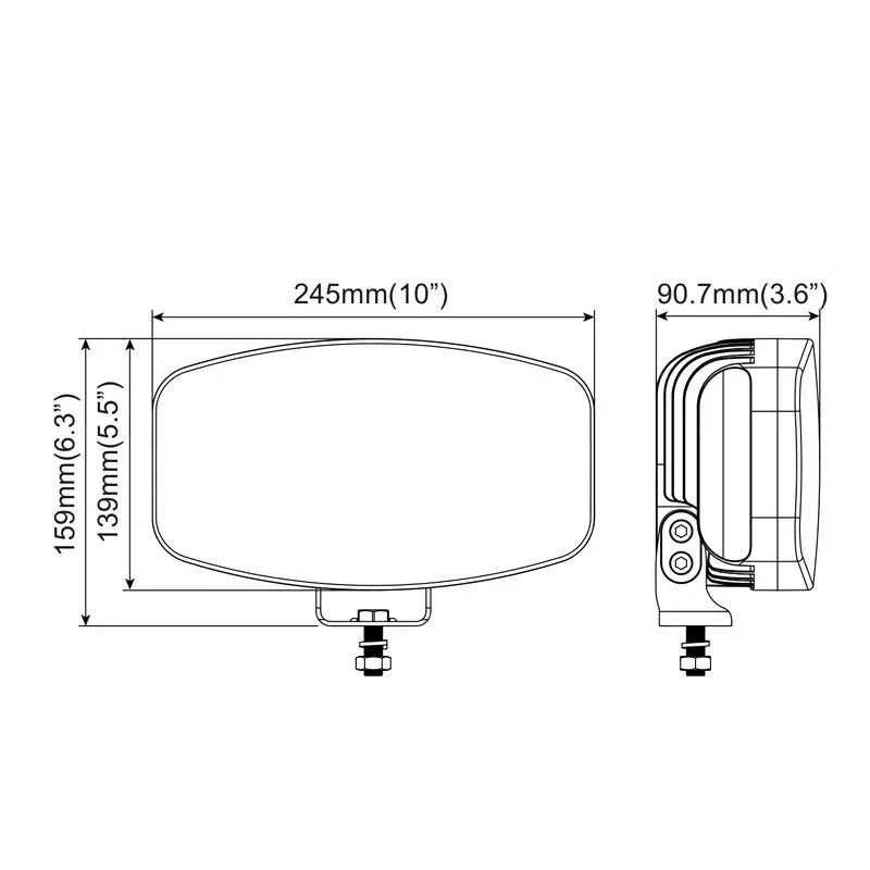 80W LED Лед Фар Халоген С Три Функции Неон ефект Бяло-Жълто/Оранжево Neon 24,5см x 13,9см 4100lm 12V - 24V E-Mark Подходящ За DAF MAN Scania Volvo Iveco и др. - 9