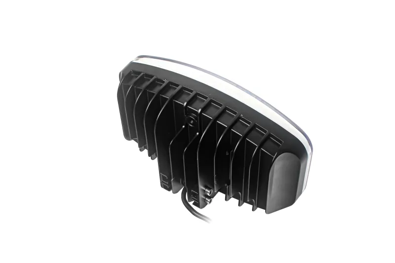 80W LED Лед Фар Халоген с DRL дневни светлини габарит бяло - оранжево неон ефект 24,5см x 13,9см, 4100lm, 12V - 24V, E-Mark Подходящ За DAF MAN Scania Volvo и др. - 12