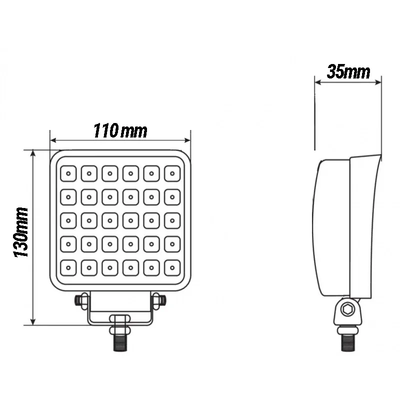 30W LED ЛЕД Диоден Фар Работна Лампа Прожектор С Дръжка и Ключ - 2