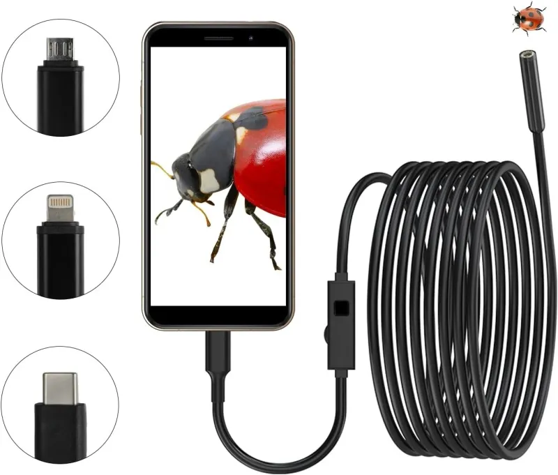 Ендоскоп камера за телефон лаптоп компютър IOS Iphone Android с 3м кабел - 2