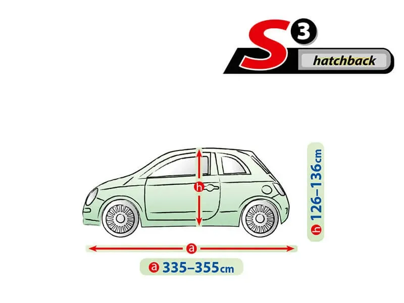 Висококачествено Покривало Kegel серия Mobile Garage размер S3 за хечбек 335-355см x 126-136см, сиво - 5