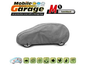 Висококачествено Покривало Kegel серия Mobile Garage размер M1 за хечбек 355-380см x 126-136см, сиво