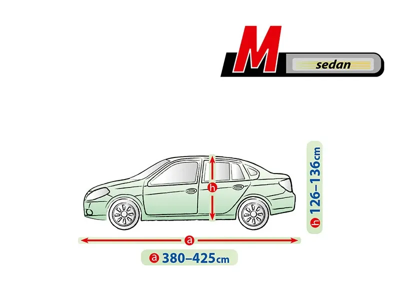 Висококачествено Покривало Kegel за Седан Sedan Автомобил Серия Mobile Garage размер M 380 - 425см х 126 - 136см - 3