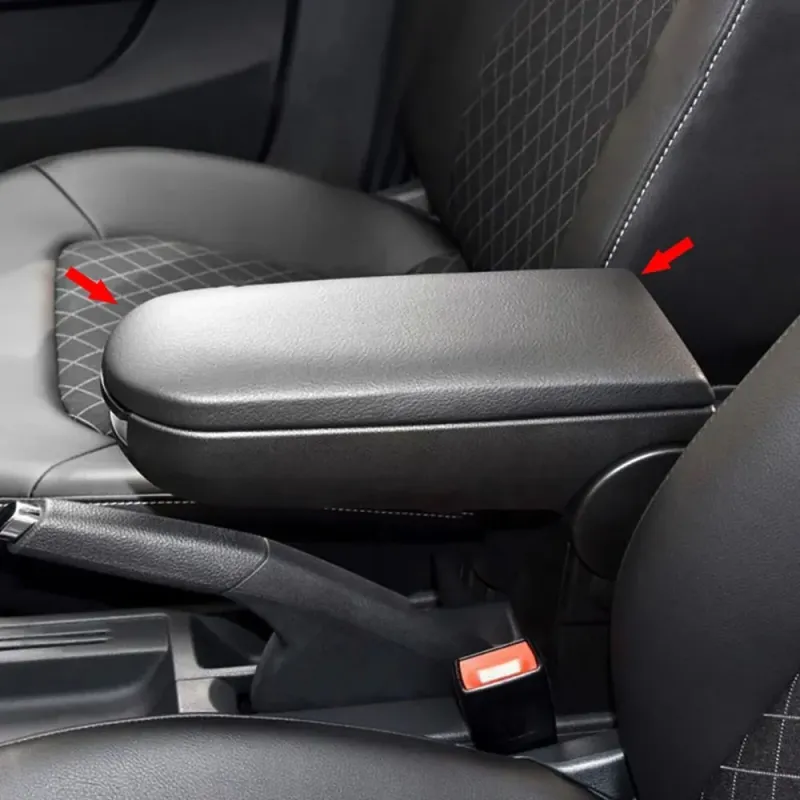 Капак за подлакътник VW Golf 4, Bora, Beetle, Polo, Passat, Jetta с черно кожено покритие - 2