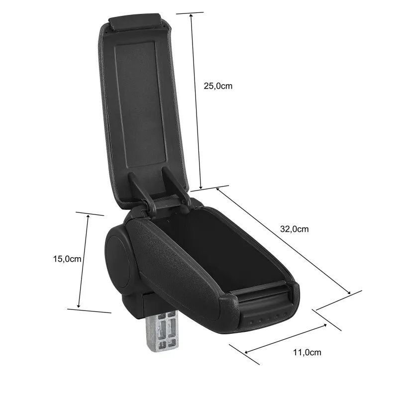 Нов Подлакътник, Барче за автомобил за Opel Corsa C 2000-2006, Combo, Tigra, Опел Корса Ц, Комбо, Тигра 2004-2009 с черно текстилно покритие - 2