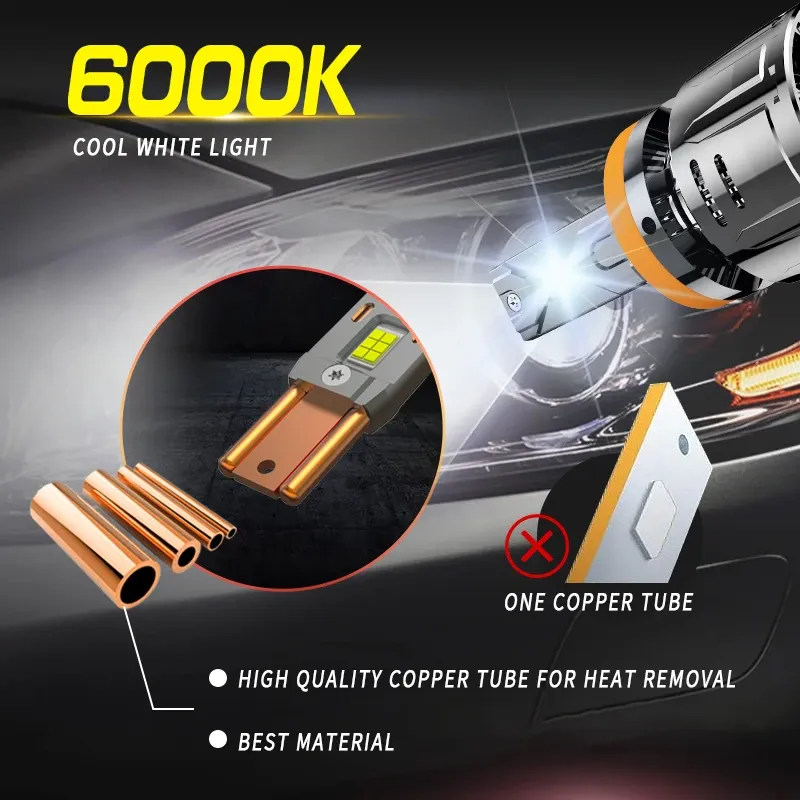 Комплект от 2 броя LED ЛЕД диодни крушки H4 Х4 12V 150W 15000lm за фарове Canbus без грешки 6000К къси/дълги - 2