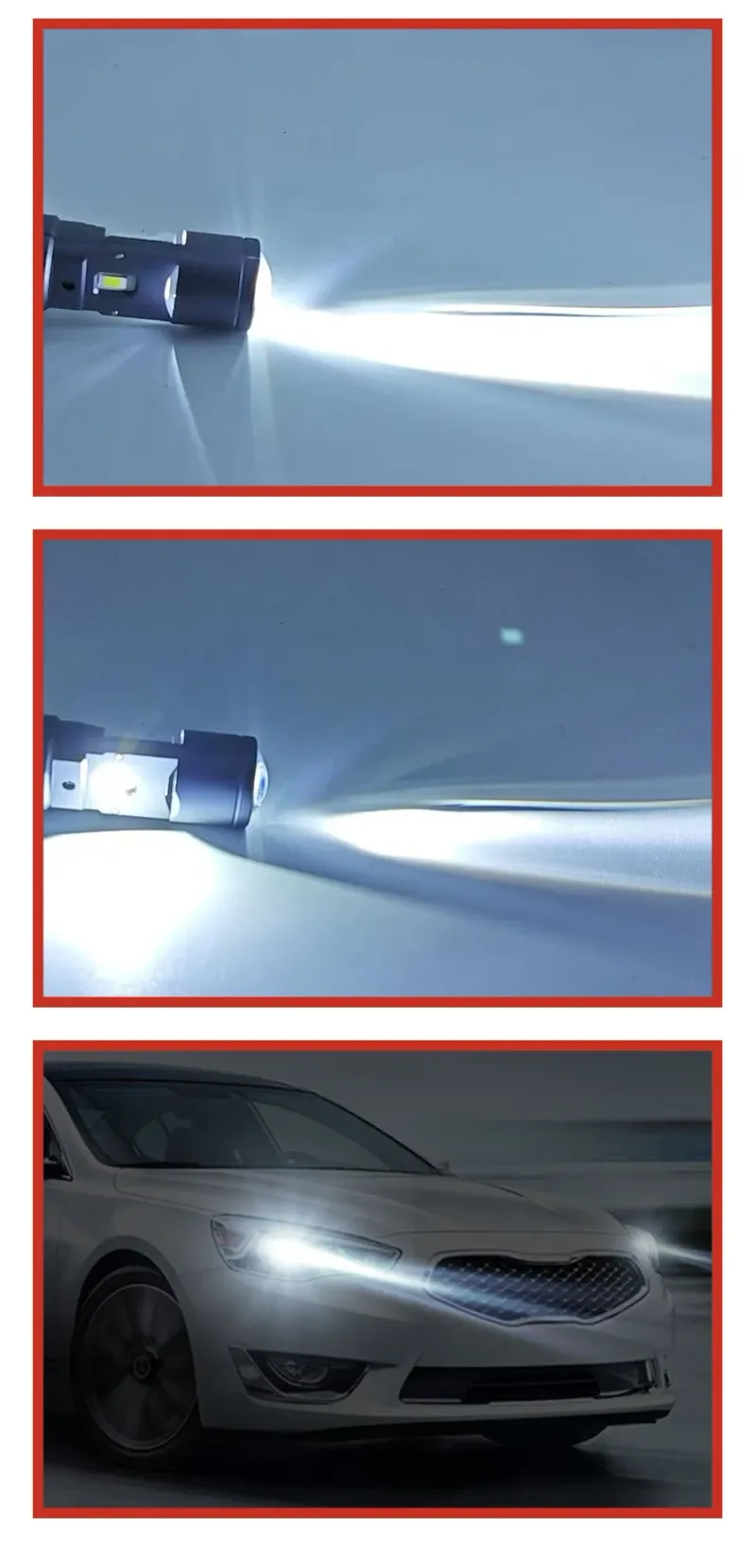 Комплект от 2 броя LED ЛЕД диодни крушки с лупа H4 Х4 12V - 24V 80W 12000LM за фарове Canbus без грешки 6000К-6500К къси/дълги - 4