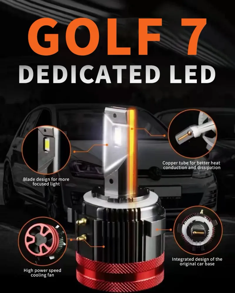 Комплект от 2 броя Лед Led Диодни Крушки H7 Х7 12V 110W 30000lm За Фарове За VW GOLF Голф 6 7 MK6 MK7 JETTA MK6 TOURAN TIGUAN EOS MERCEDES SPRINTER VITO Can Bus без Грешки - 2