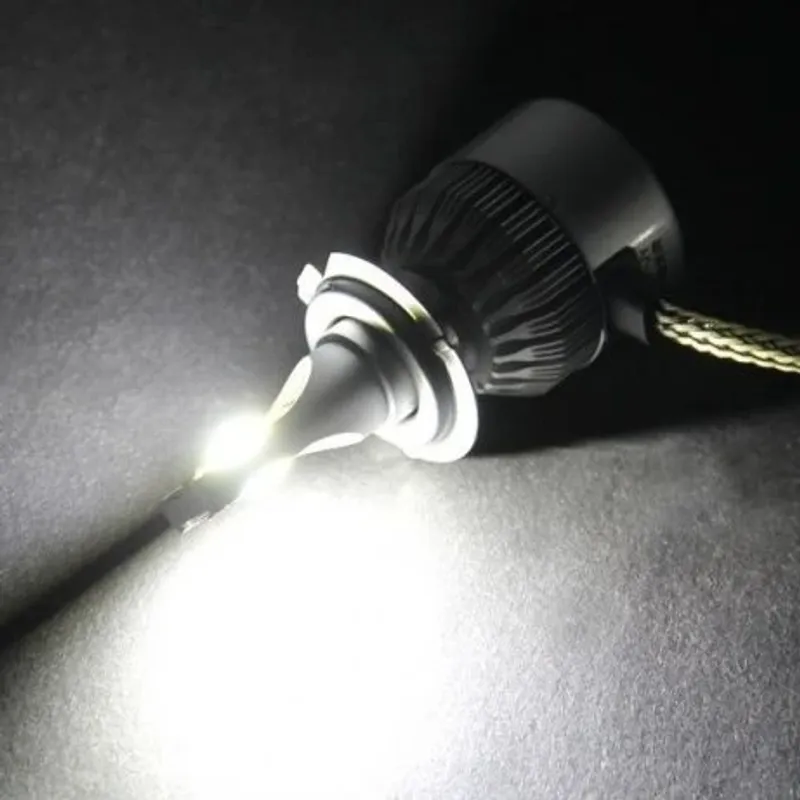 Комплект от 2 броя LED ЛЕД диодни крушки за фар халоген H11 / H8 / H9 12V 36W - 1
