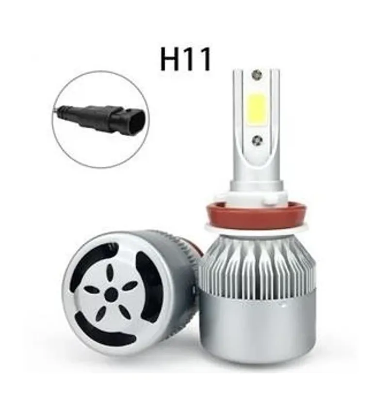 Комплект от 2 броя LED ЛЕД диодни крушки за фар халоген H11 / H8 / H9 12V 36W - 2