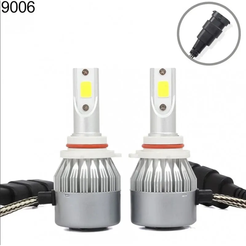 Комплект от 2броя LED ЛЕД диодни крушки за фар халоген HB4 ХБ4 12V 36W - 1