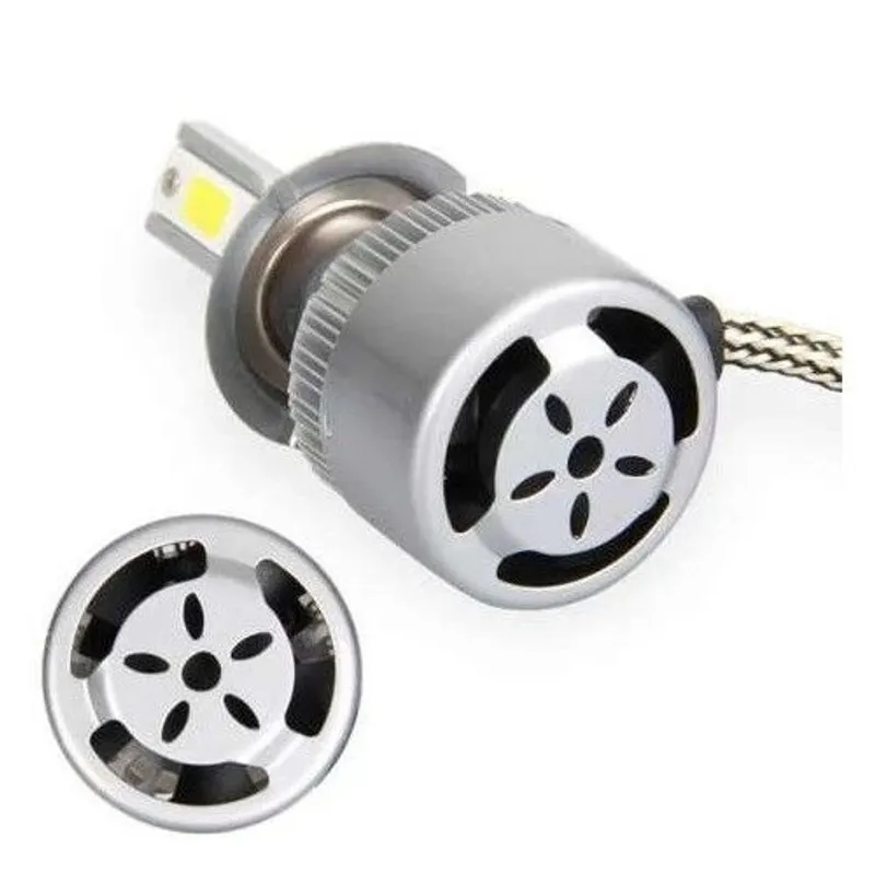 Комплект от 2броя LED ЛЕД диодни крушки за фар халоген HB4 ХБ4 12V 36W - 2