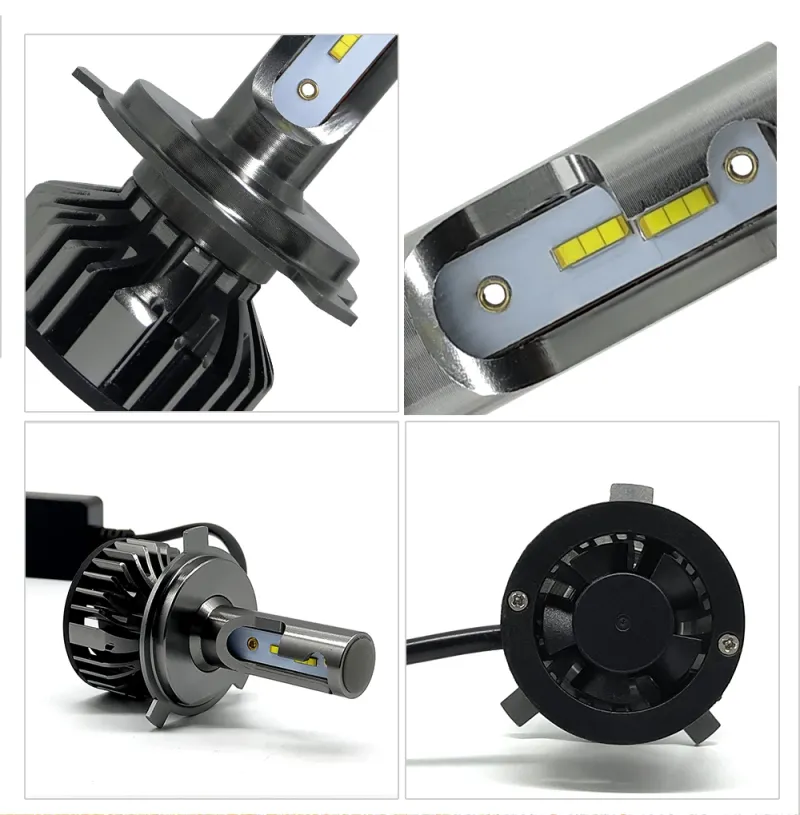 Комплект Умалени Мини Лед Led Диодни Крушки H7 Х7 12V 24V 72W 10000lm За Фарове Can Bus без Грешки - 5
