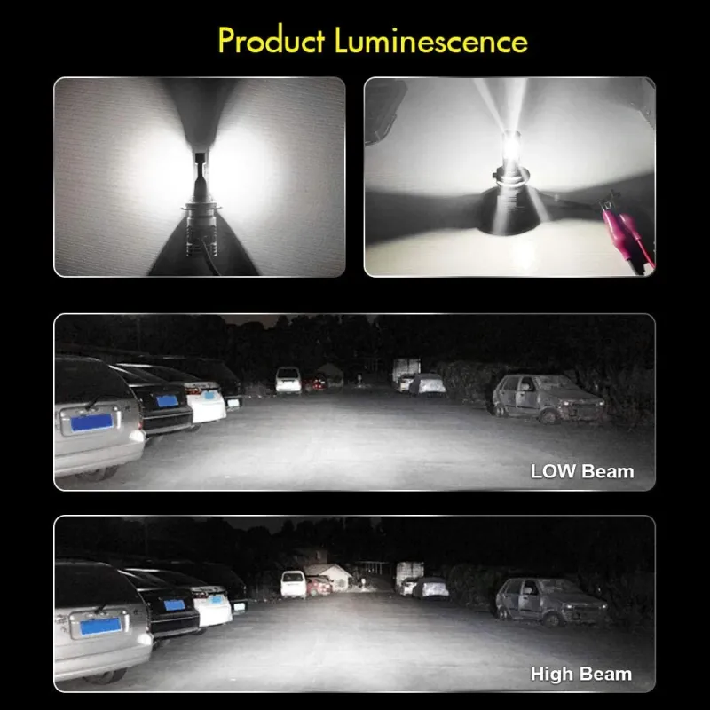 Комплект Умалени Мини Лед Led Диодни Крушки М3 H4 Х4 9V 12V 24V 50W 5000lm за фарове - 2