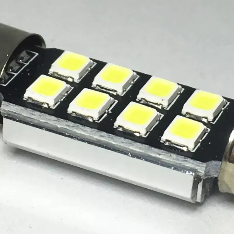 Комплект от 2 броя LED Лед Диодни Крушки 8 SMD 31мм 12V Бяла Светлина в блистер - 4