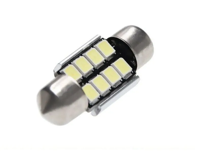 Комплект от 2 броя LED Лед Диодни Крушки 8 SMD 31мм 12V Бяла Светлина в блистер - 7