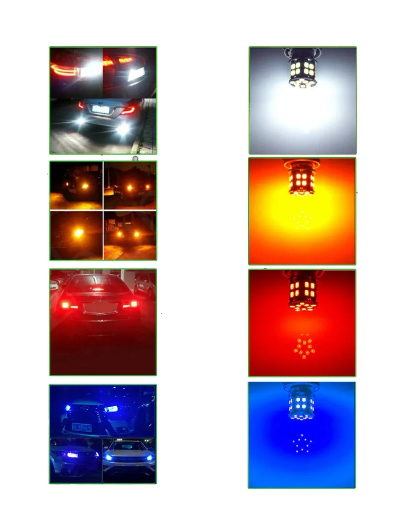 LED Лед Крушки, 30 SMD, BA15S 1156 (P21W), BAU15S 1156 (PY21W), 12V - 24V, Бяла, Оранжева, Червена, Синя Светлина Canbus - 2