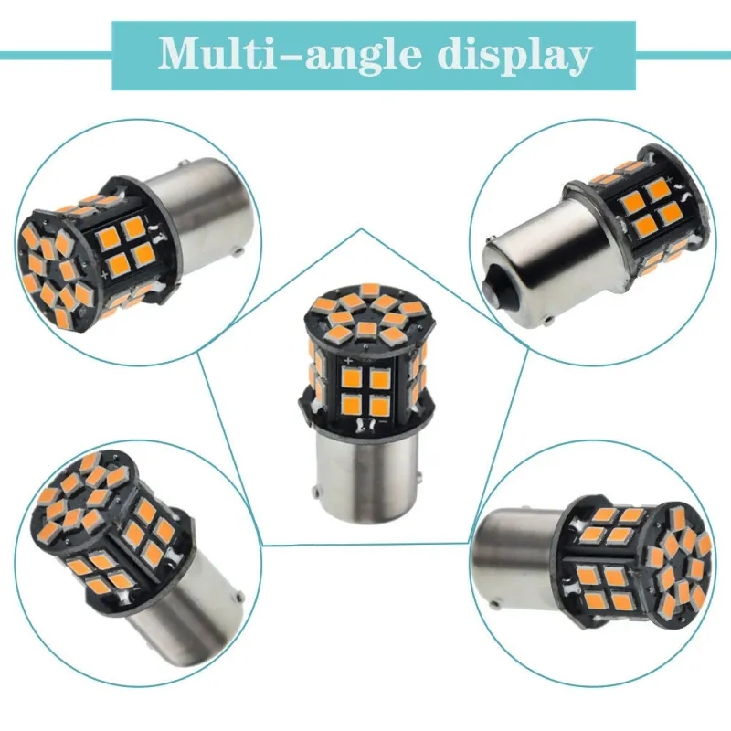 LED Лед Крушки, 30 SMD, BA15S 1156 (P21W), BAU15S 1156 (PY21W), 12V - 24V, Бяла, Оранжева, Червена, Синя Светлина Canbus - 3