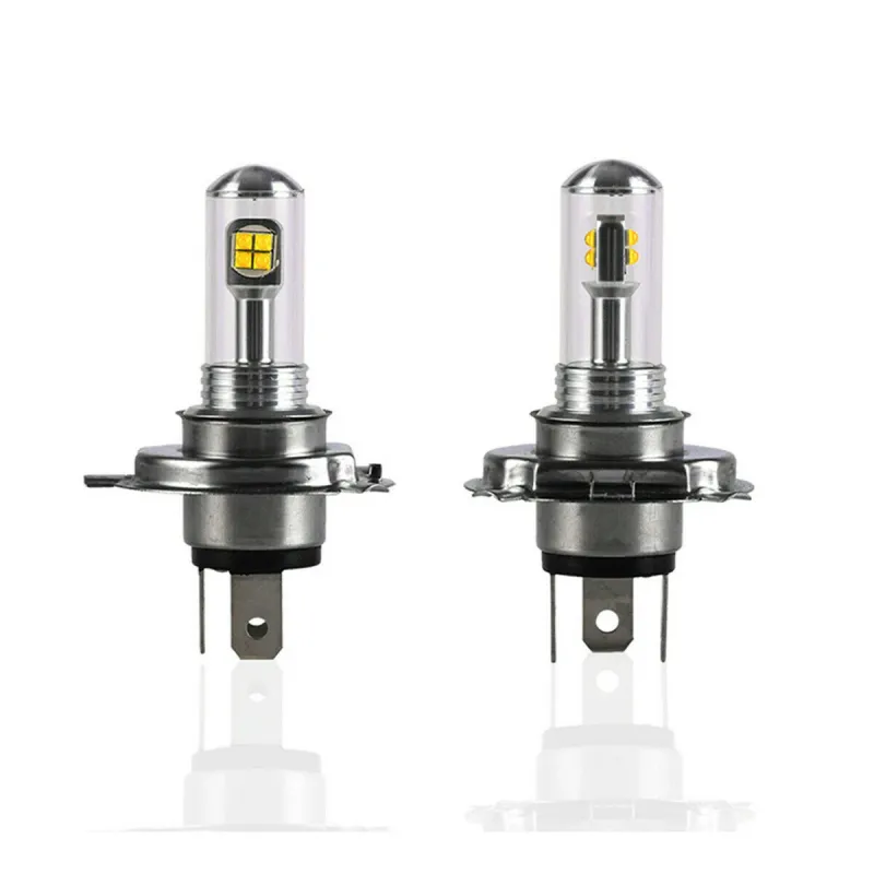 Комплект от 2 броя ЛЕД LED крушки за фарове H4 Х4 HS1 12V-24V Бели 6000k - 0