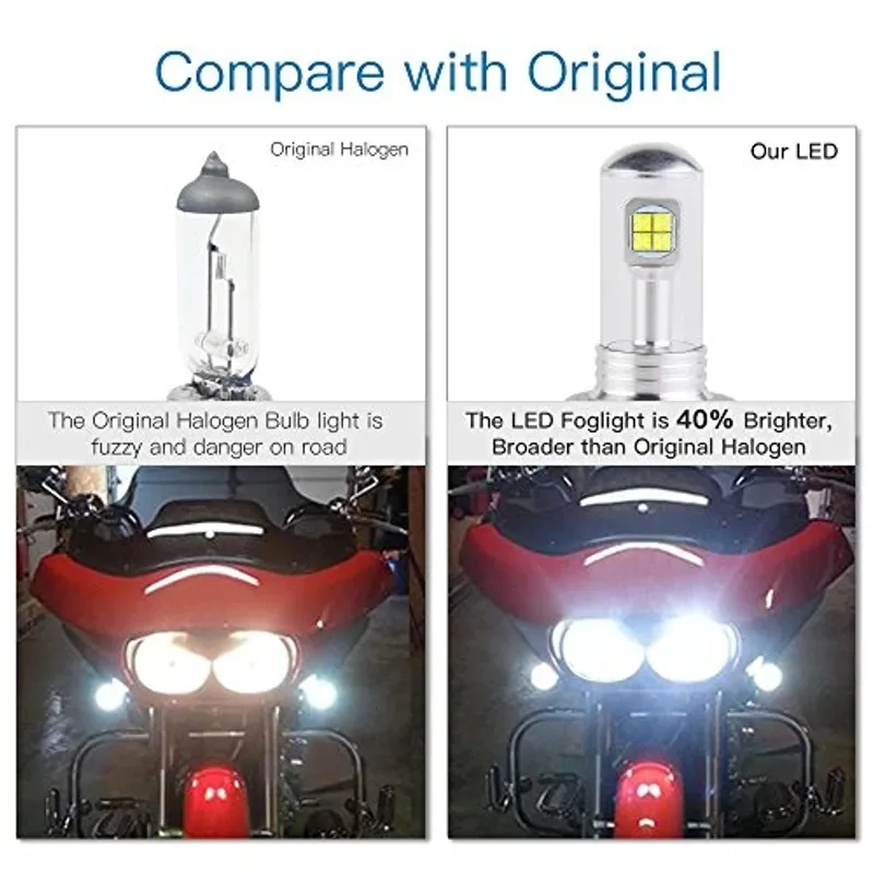 Комплект от 2 броя ЛЕД LED крушки за фарове H4 Х4 HS1 12V-24V Бели 6000k - 3
