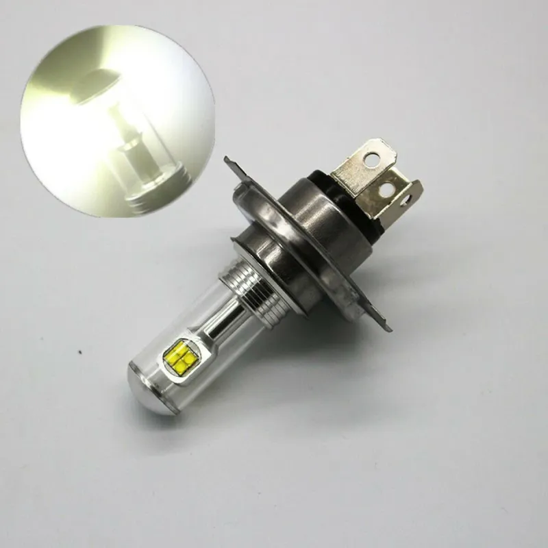 Комплект от 2 броя ЛЕД LED крушки за фарове H4 Х4 HS1 12V-24V Бели 6000k - 8