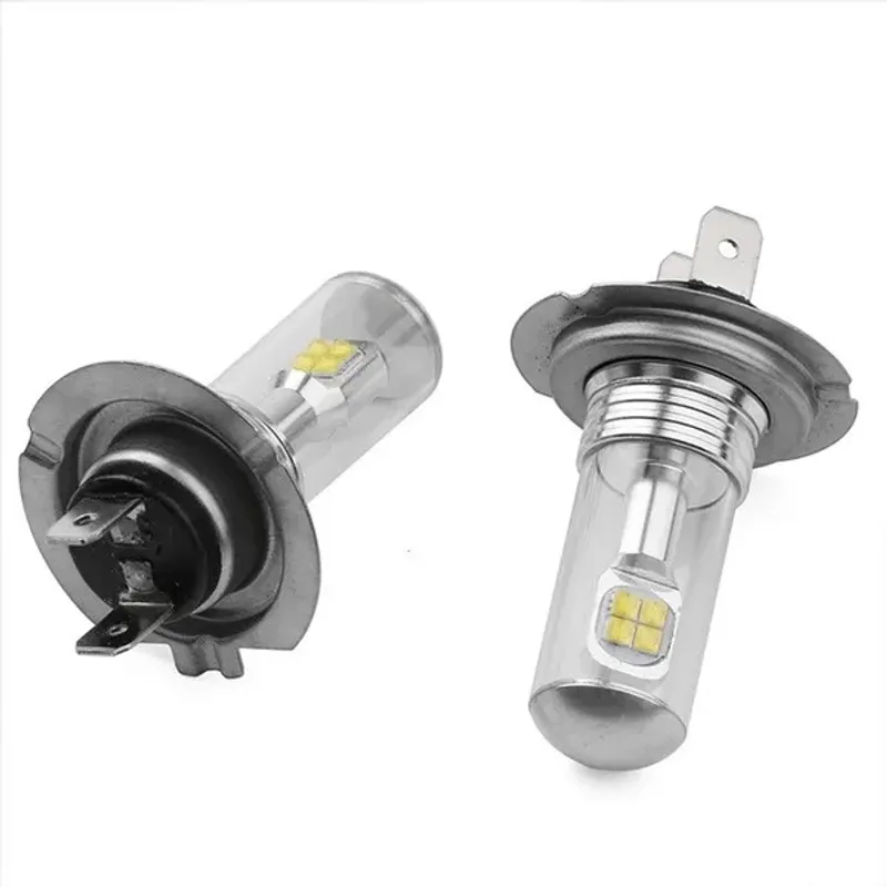 Комплект от 2 броя ЛЕД LED крушки за фарове H7 Х7 12V-24V Бели 6000k - 3