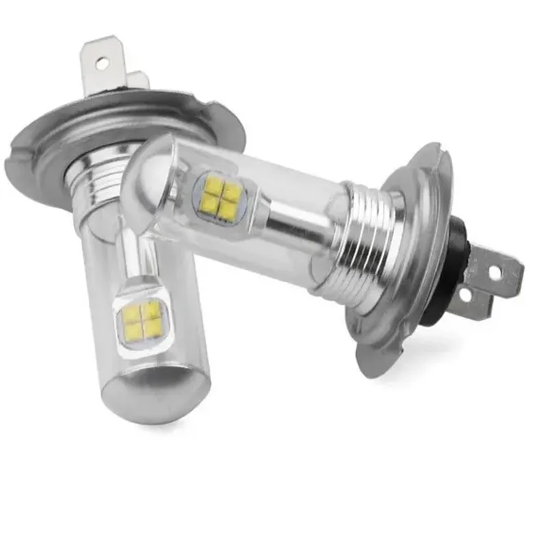 Комплект от 2 броя ЛЕД LED крушки за фарове H7 Х7 12V-24V Бели 6000k - 0