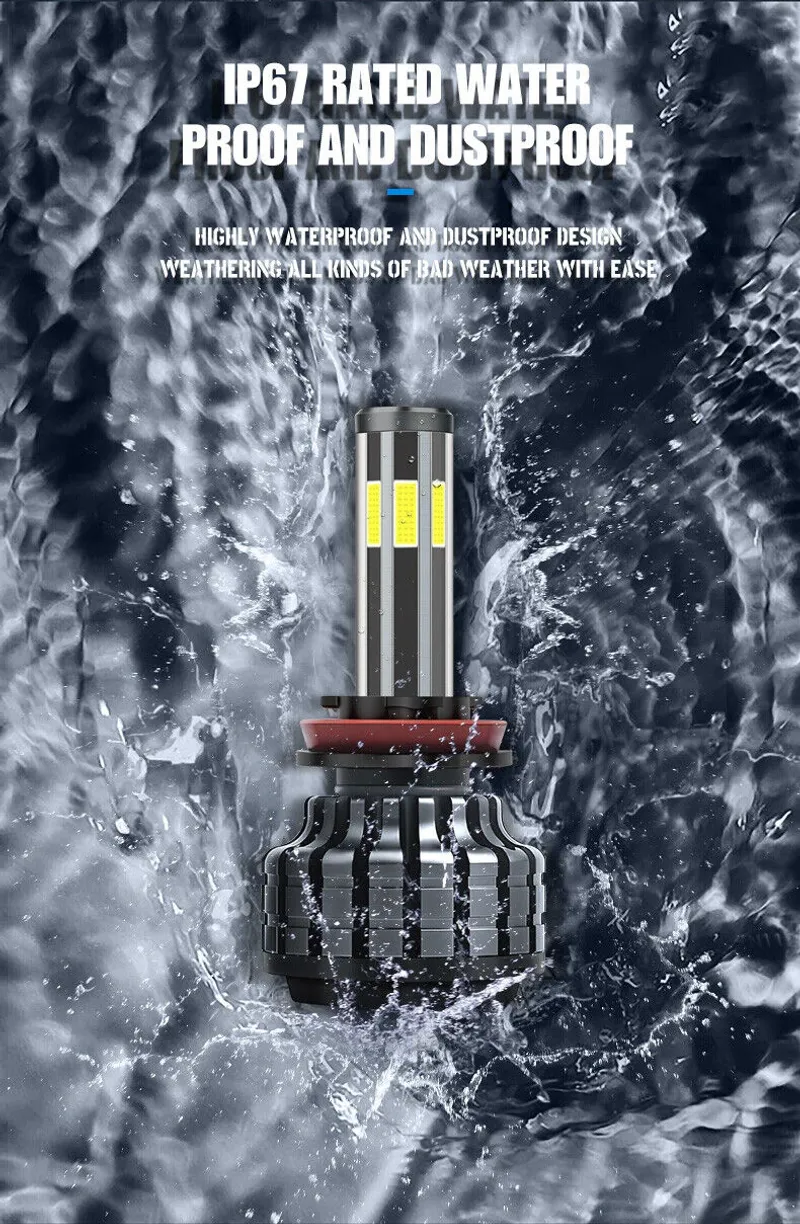 Комплект 360° градуса COB LED ЛЕД диодни крушки H7 Х7 12V 80W 16000 lm за фарове Canbus без грешки - 3