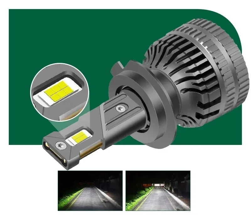 Комплект от 2 броя LED ЛЕД диодни крушки H7 Х7 12V 120W 13000lm за фарове Canbus без грешки 6000К - 11