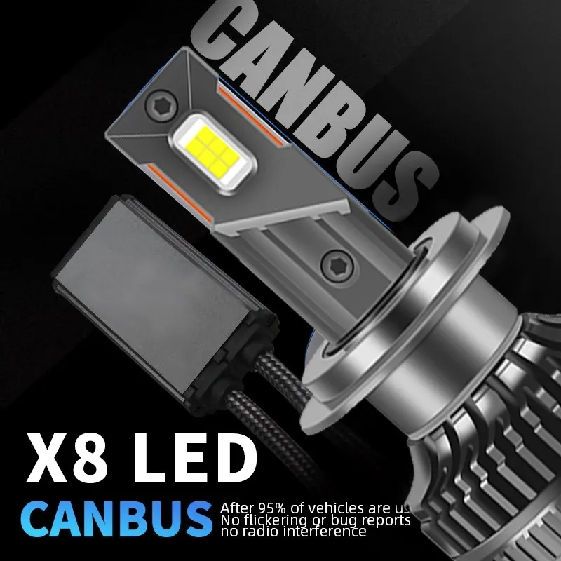 Комплект от 2 броя LED ЛЕД диодни крушки H7 Х7 12V 120W 13000lm за фарове Canbus без грешки 6000К - 13