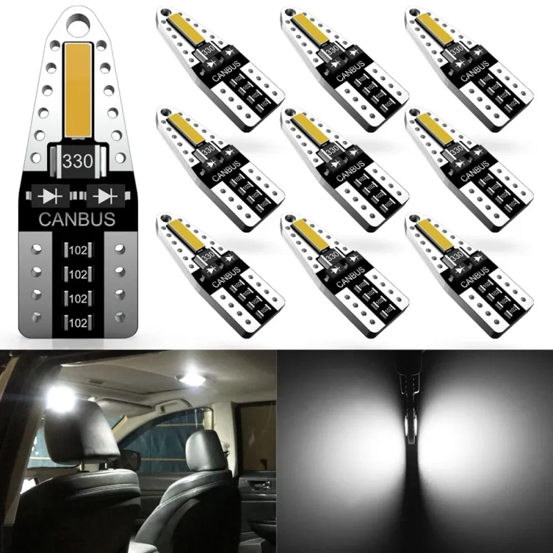 LED Лед Диодни Крушки За Габарит, Т10 W5W, Canbus, 12V, Бяла Светлина - 4