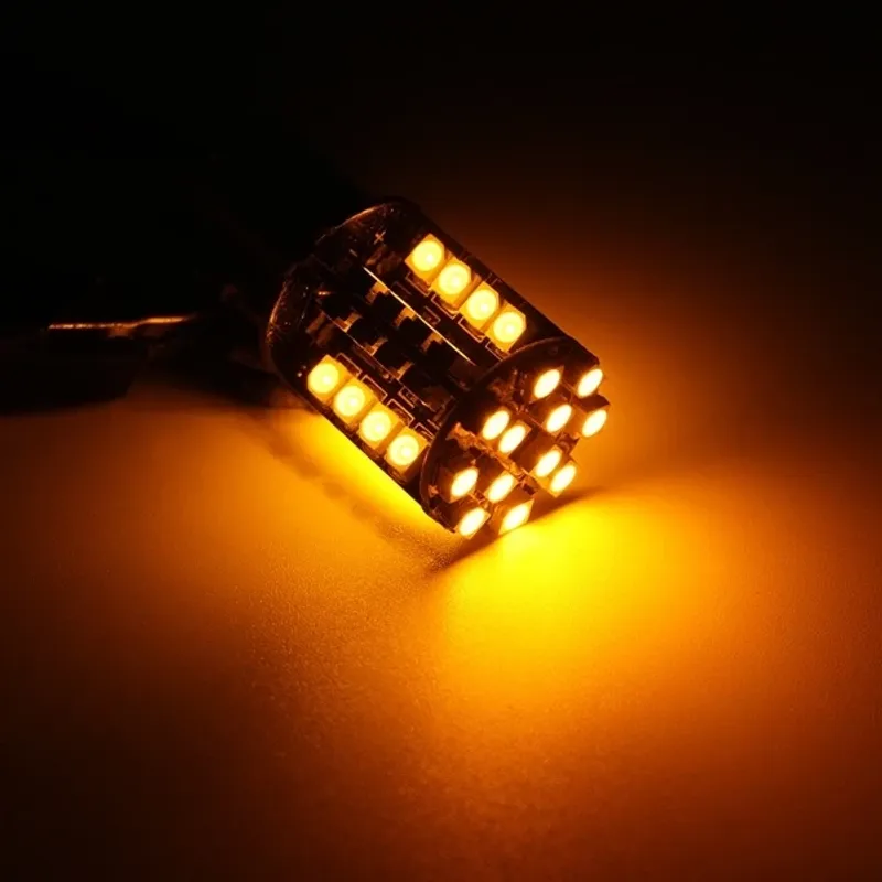 LED Лед Крушки, Мигач, 44 SMD, Canbus, 1156 (P21W), 12V, Оранжева, Жълта Светлина - 4
