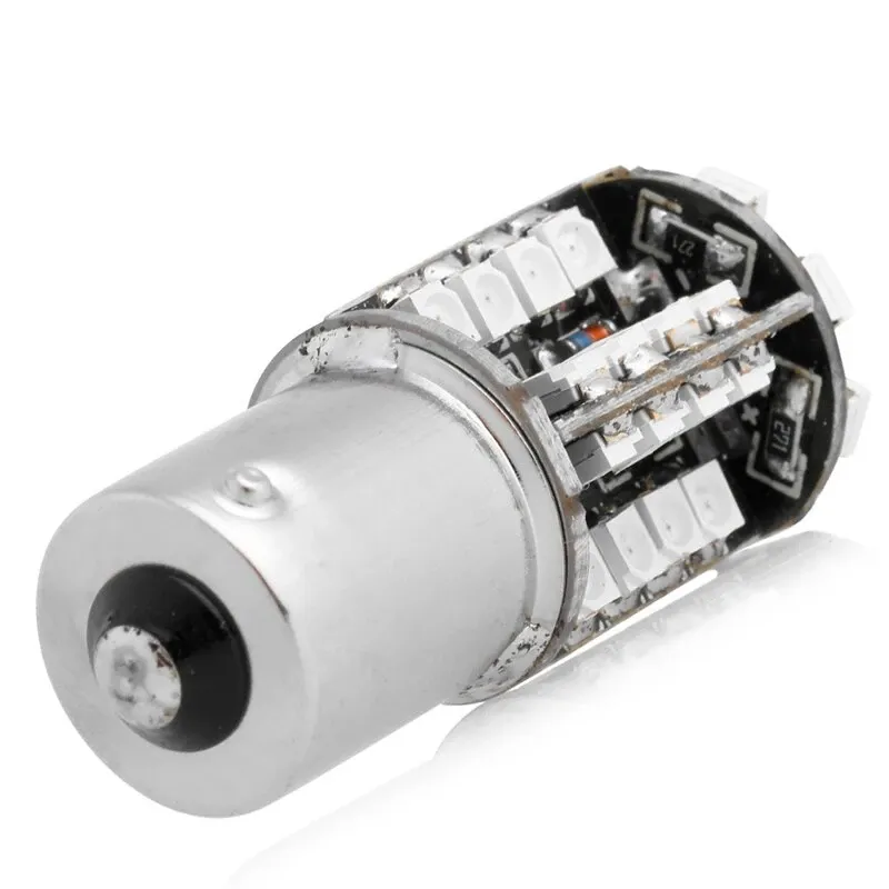 LED Лед Крушки, Стоп, 44 SMD, Canbus, 1156 (P21W), 12V, Червена Светлина - 2