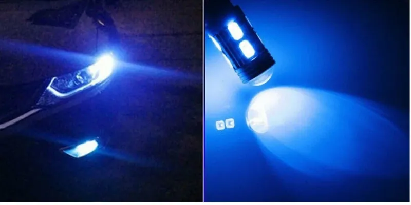 Лед Крушка За Габарит Т10 W5W LED 10 SMD, Canbus, 12V Синя Светлина - 2
