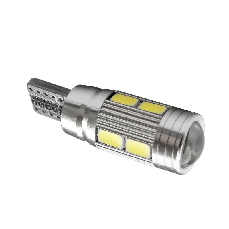 Лед LED Крушка За Габарит, Т10 W5W LED 10 SMD, Canbus, 12V, Бяла Светлина - 0