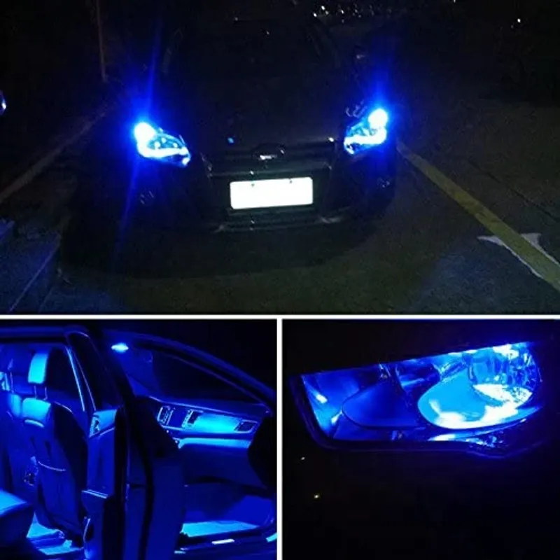Лед Крушки За Габарит, Т10 W5W LED 6 SMD, Canbus, 12V, Синя Светлина - 2