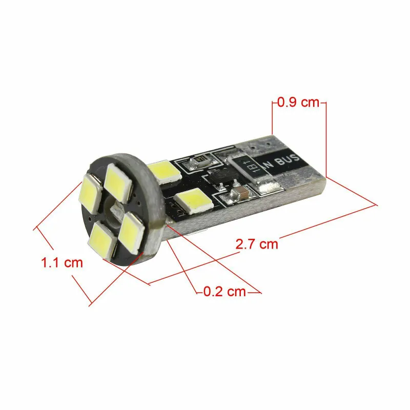 LED Лед Диодни Крушки За Габарит, Т10 W5W, 8 SMD, 12V, Canbus - Error free , Без грешки - 1