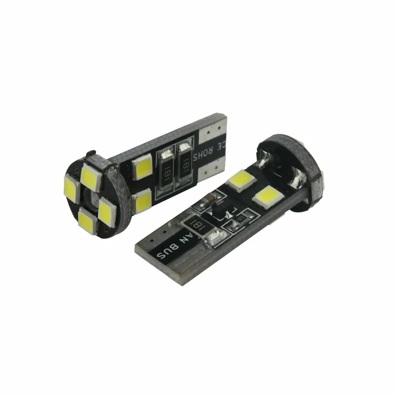 LED Лед Диодни Крушки За Габарит, Т10 W5W, 8 SMD, 12V, Canbus - Error free , Без грешки - 2