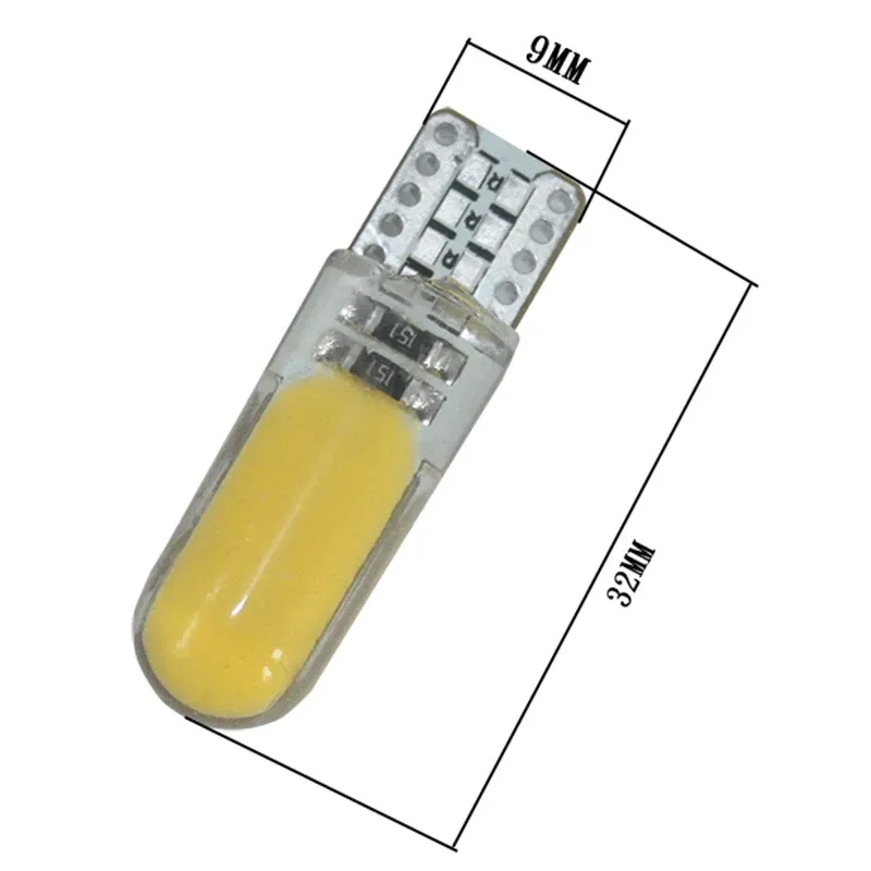 LED Лед Диодни Крушки За Габарит, Т10 W5W, COB 12-Core, 12V, 6 Цвята Светлина - 1