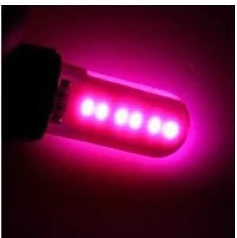 LED Лед Диодни Крушки За Габарит, Т10 W5W, COB 12-Core, 12V, Лилава, Canbus - Error free , Без грешки - 0