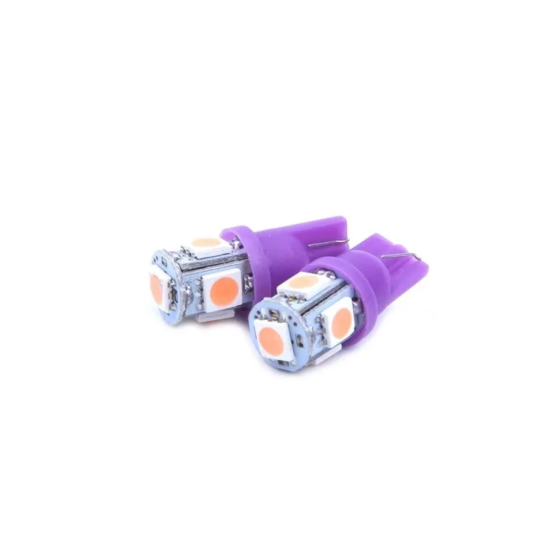 LED Лед Диодни Крушки За Габарит, Т10 W5W, 5 SMD, 12V, 6 Цвята Светлина - 1
