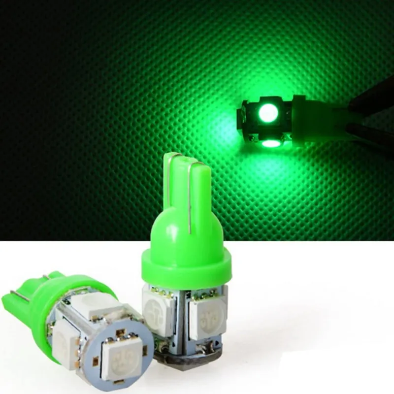 LED Лед Диодни Крушки За Габарит, Т10 W5W, 5 SMD, 12V, 6 Цвята Светлина - 2