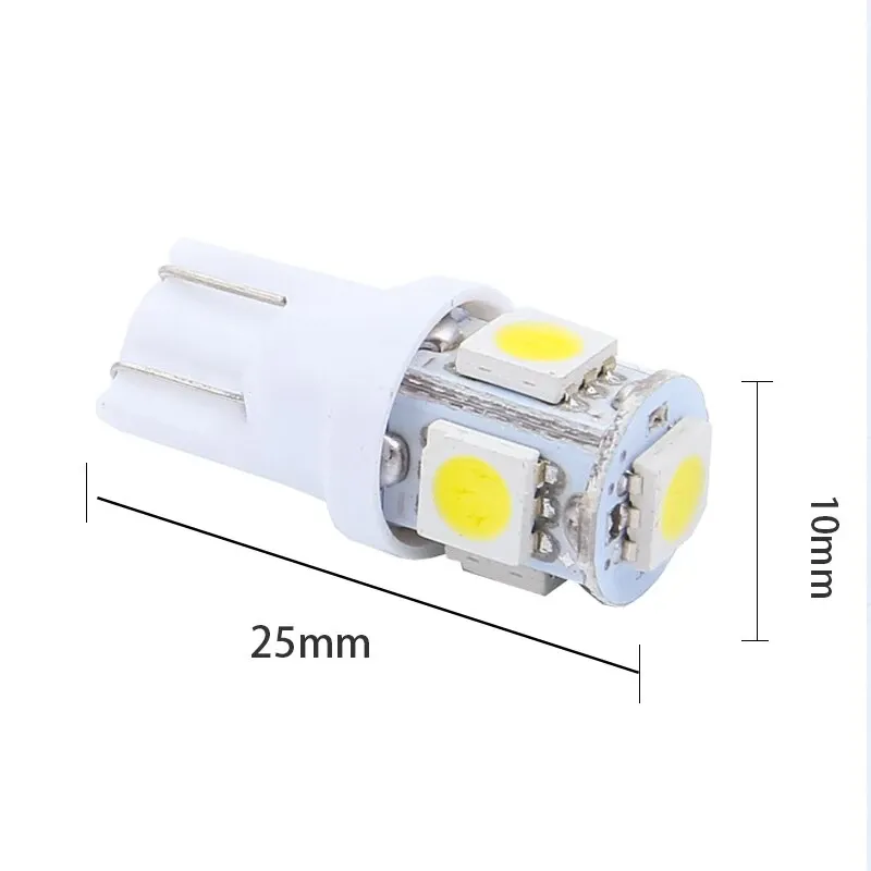 LED Лед Диодни Крушки За Габарит, Т10 W5W, 5 SMD, 12V, 6 Цвята Светлина - 0